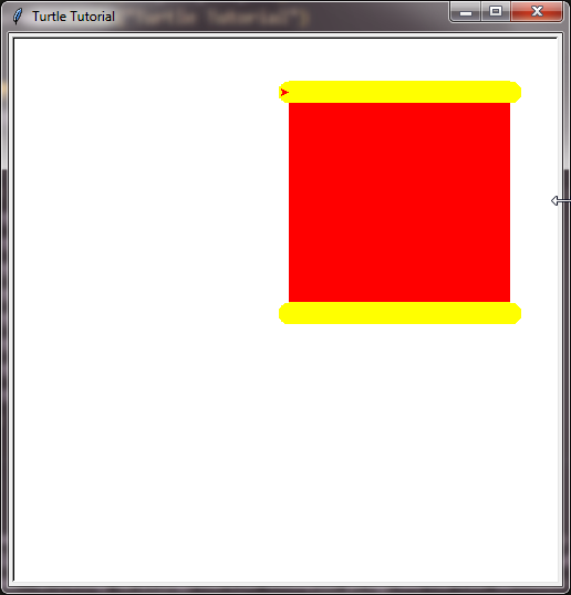 turtle program showing the use of fillcolor function 