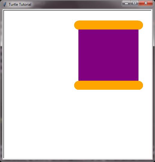 turtle program showing the use of pen function of python turtle module