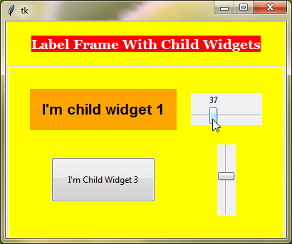 ttk labelframe with child widgets