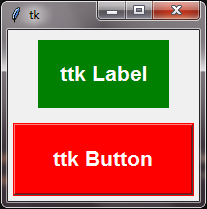 label and button with the ttk style configuration