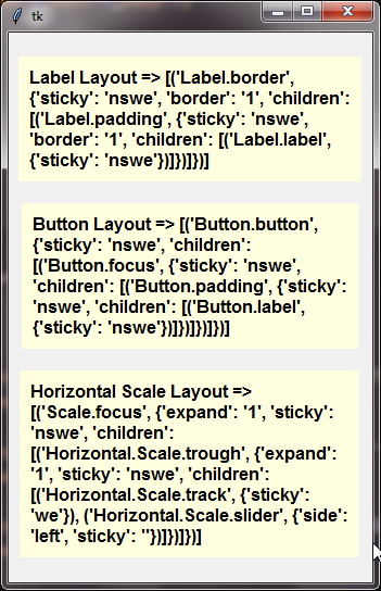 labels display the label, button, and scale style classes layout 