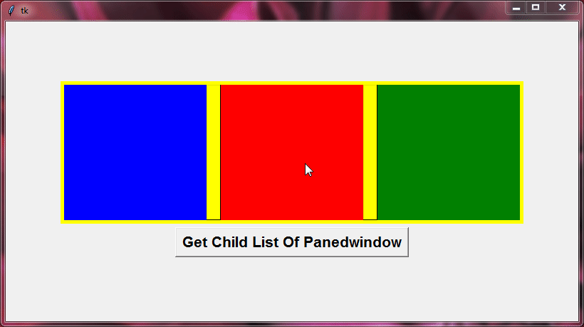 get list of panes 