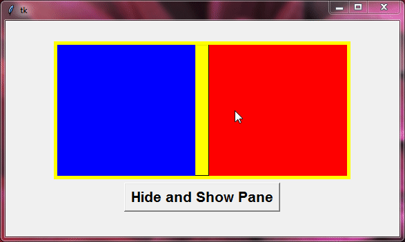 hide and show a pane