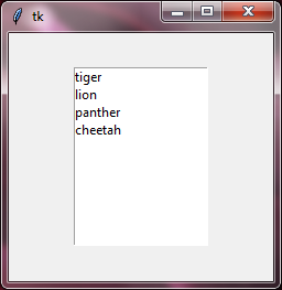 simple listbox widget