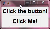 tkinter window showing the label text get change after clicking a button