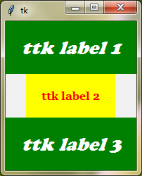 ttk label designed with the help of custom style class 