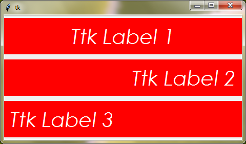 ttk label style with the help of default TLabel style class 