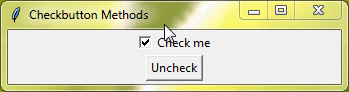 checkbutton using deselect method