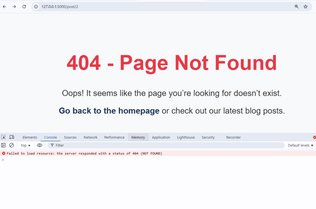 Flask Application Custom 404 Error Page